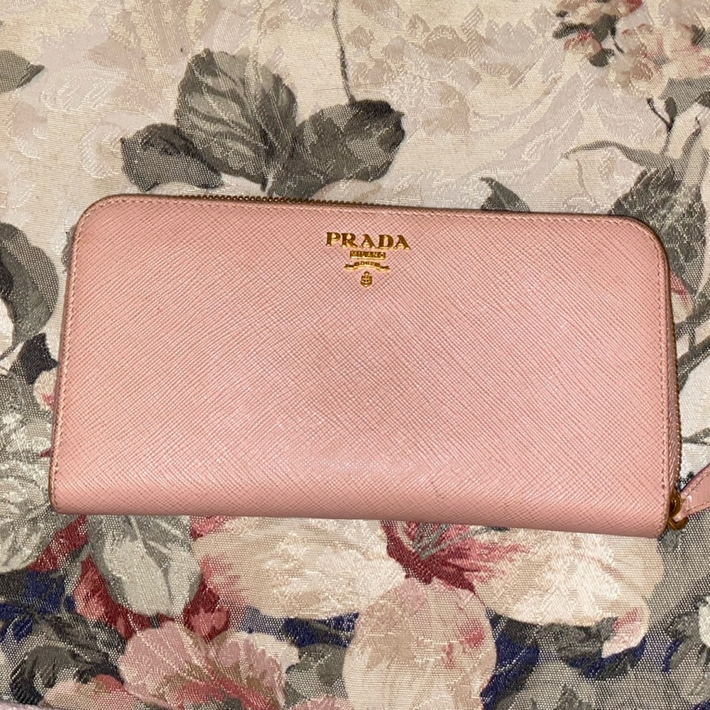 GENUINE PRADA MILANO ZIPPY LONG WALLET PINK EXCELLENT